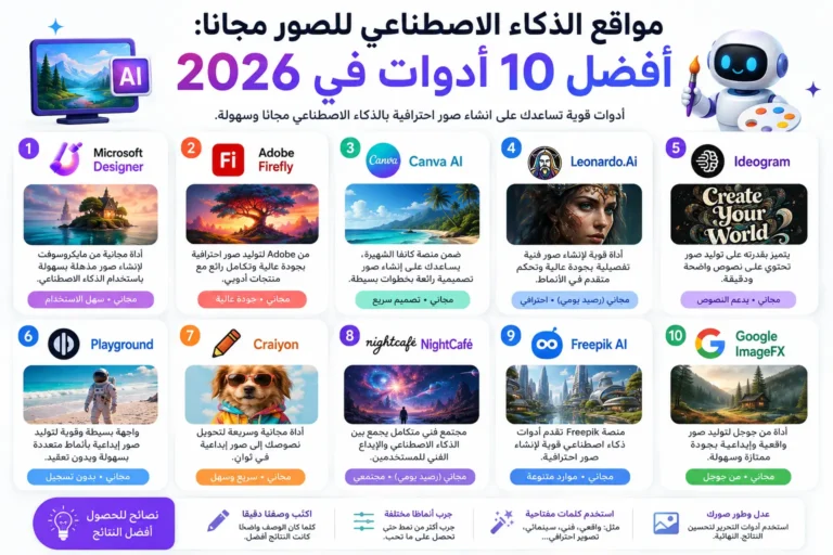 مواقع الذكاء الاصطناعي للصور مجانا أفضل 10 أدوات في 2026
